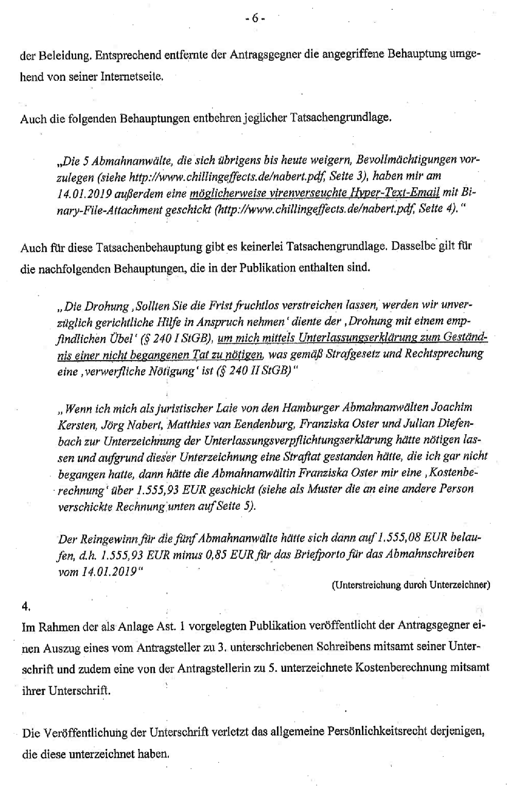 Antrag auf Erlass einer EV von Jörg Nabert, Seite 6